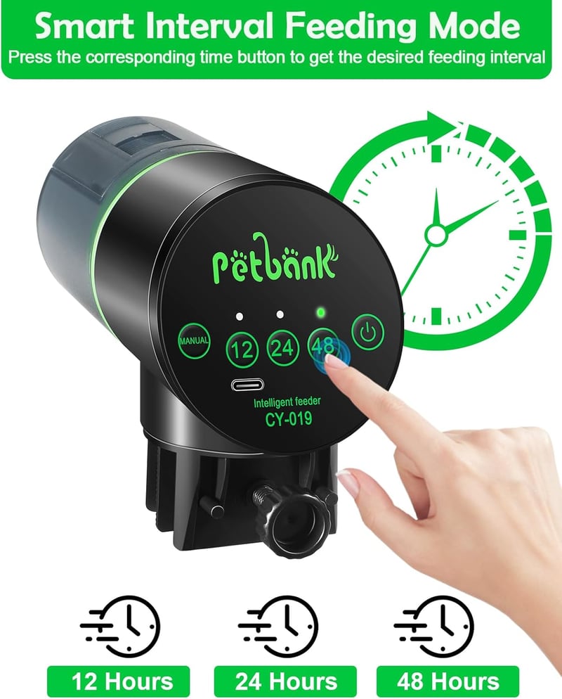 Petbank Automata Haletetõ USB-C Töltéssel 200ml Akvárium Halak Etetéséhez