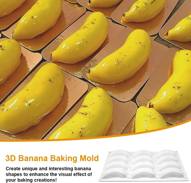 PetGlimmer szilikon forma banán mousse 12 üregű BPA-mentes csokoládé