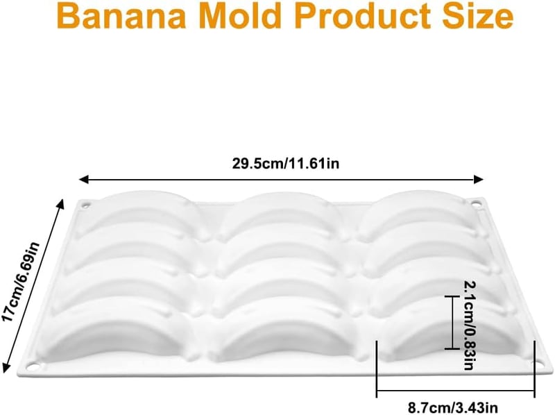 PetGlimmer szilikon forma banán mousse 12 üregű BPA-mentes csokoládé