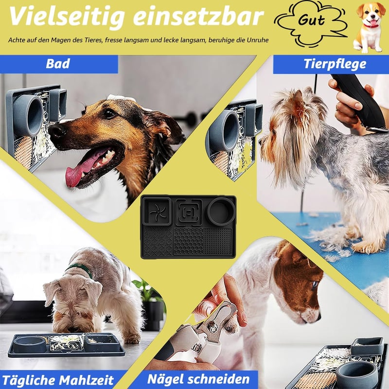 Peticularz Zöld Szilikon Nyalómatrac Tapadókorongokkal - Lassú Etetőtál Kutyáknak és Macskáknak, Mosogatógépben Mosható