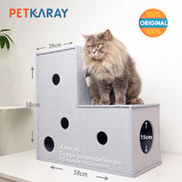 PETKARAY L-alakú Macska Alagút - Puha Filc Bújócska Barlang Beltéri Cicáknak, Interaktív Kukucskáló Nyílással, Nagy Méretű Játék Cső Minden  2