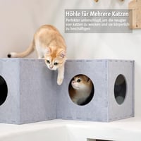 PETKARAY L-alakú Macska Alagút - Puha Filc Bújócska Barlang Beltéri Cicáknak, Interaktív Kukucskáló Nyílással, Nagy Méretű Játék Cső Minden  4