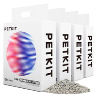 PETKIT 5 v 1 zmiešané stelivo pre mačky, splachovateľné, dezodoračné, s aktívnym uhlím, vysoko absorpčné a rýchloschnúce tofu stelivo (4 balenia) 1