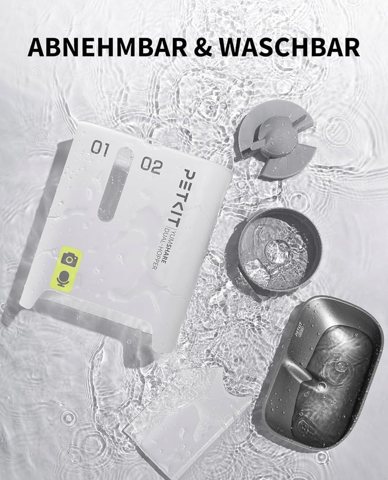 PETKIT Automata Macskaeledel Adagoló 2 Tálcával és Kamerával, 5L Kapacitás