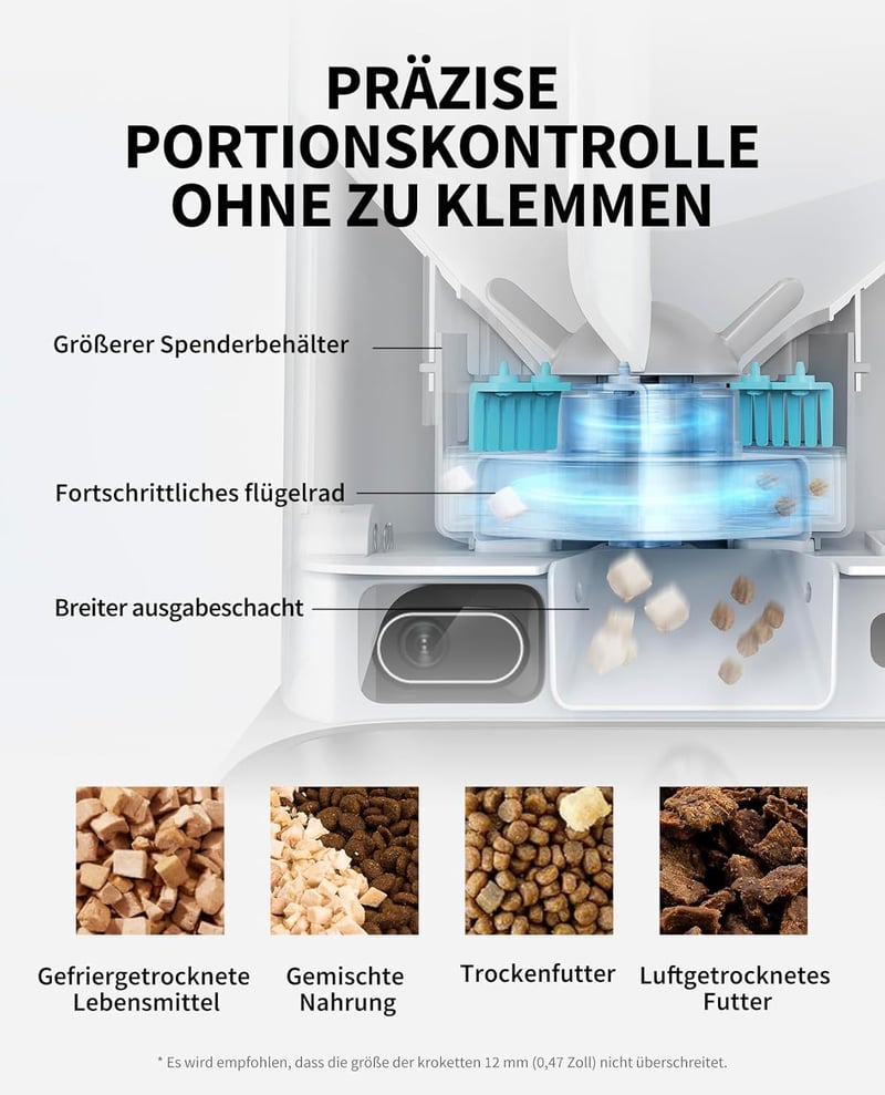 PETKIT Automata Macskaeledel Adagoló 2 Tálcával és Kamerával, 5L Kapacitás