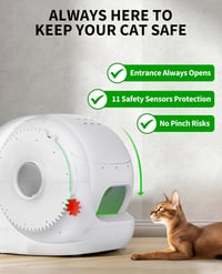 Samočistiaca toaleta pre mačky PETKIT Pura Max 2, extra veľká automatická toaleta 76 l, eliminácia zápachu N50, ovládanie cez aplikáciu, pre viac mačiek, 11 bezpečnostných prvkov 4