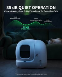 Samočistiaca toaleta pre mačky PETKIT Pura Max 2, extra veľká automatická toaleta 76 l, eliminácia zápachu N50, ovládanie cez aplikáciu, pre viac mačiek, 11 bezpečnostných prvkov 6