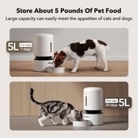 Hrănitor automat pentru pisici și câini PETLIBRO 5L cu Wi-Fi 5G și 2.4G, control prin aplicație, senzor de nivel scăzut al hranei, 1-10 mese pe zi și funcție de înregistrare vocală 5