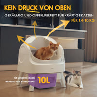 Toaletă Autocuratabilă pentru Pisici PetPivot cu Design Deschis, Mod Automat și Manual, Curățare Instantanee, pentru Pisici Mari și Gospodării cu Mai Multe Pisici 5