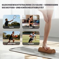 PetPog Prírodná korková balančná doska s pologuľami a valcom – Tréner na posilnenie chodidiel a členkov pre dospelých – Fyzioterapia a domáca rehabilitácia 4