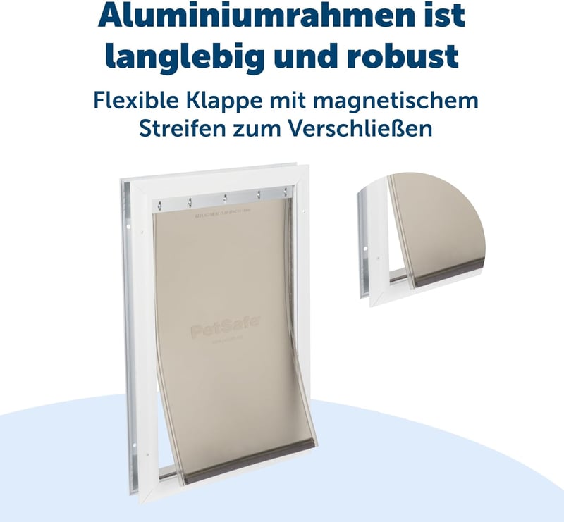 PetSafe Alumínium kutyaajtó mágneses záródással, flexibilis betéttel, alumínium keret, kicsi közepes nagy, macskaajtó nagy cicáknak