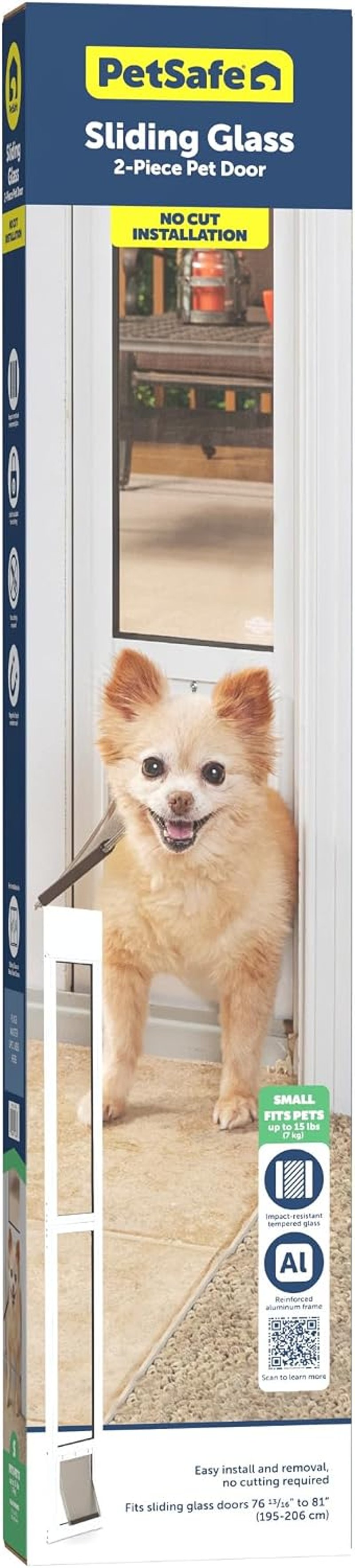 PetSafe csúszó üvegajtó kisállat ajtó kicsi 2 részes, vágás nélküli beszerelés, 6