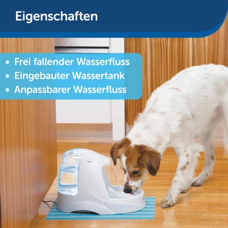 PetSafe Drinkwell vízszökőkút állítható vízáramlással egyszerű tisztítású háziállatoknak világosszürke