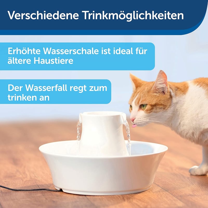 PetSafe Kerámia Macska Kutya Ivófontána 2L Duál Szűrő Rendszer Mosogatógépben Mosható
