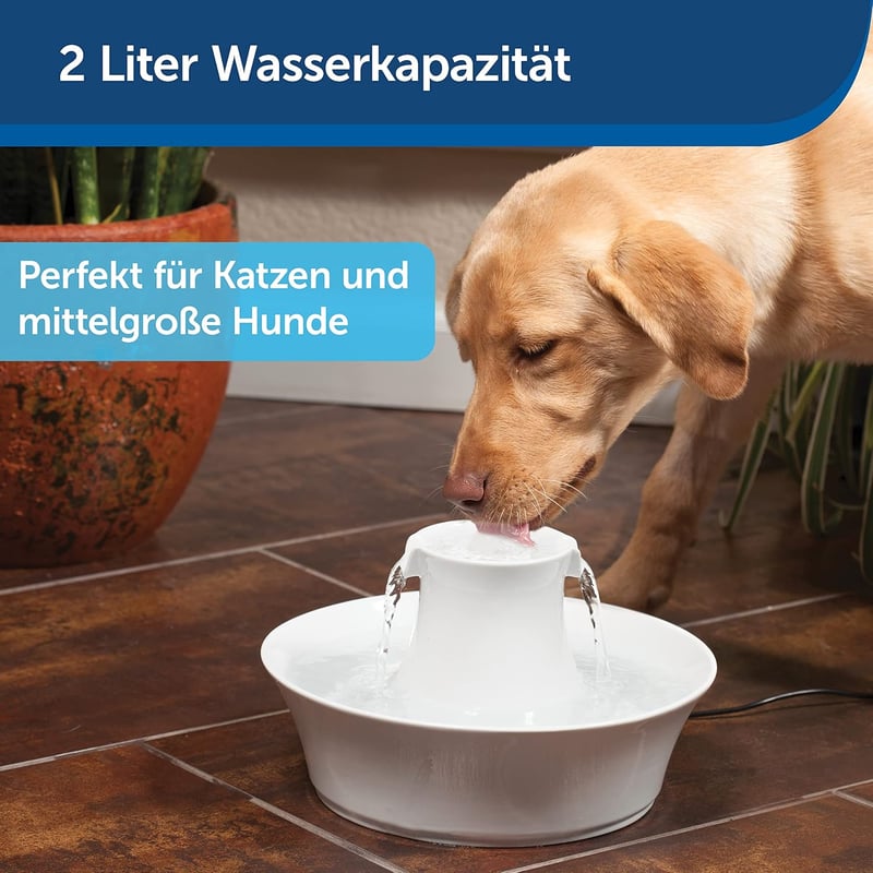 PetSafe Kerámia Macska Kutya Ivófontána 2L Duál Szűrő Rendszer Mosogatógépben Mosható