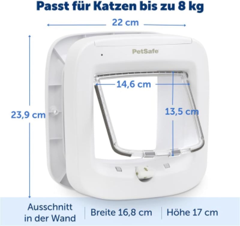 PetSafe Mikrochip Macskaajtó, 4 Irányú Zárral, Elemmel Működő