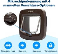 PetSafe Mikrochipes Macskaajtó - Kizárólagos Belépés 7 kg-ig, Egyszerű Telepítés, 4-irányú Zárrendszer, Energiatakarékos, Huzatgátló, Barna 6