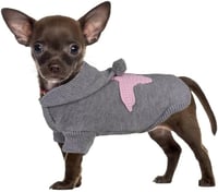 PetSmiler Kutyapulóver Kapucnival - Kötött Téli Ruha Kis Kutyáknak Chihuahua 1,5-10 kg Világosszürke M Méret 1