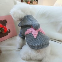 PetSmiler Kutyapulóver Kapucnival - Kötött Téli Ruha Kis Kutyáknak Chihuahua 1,5-10 kg Világosszürke M Méret 7