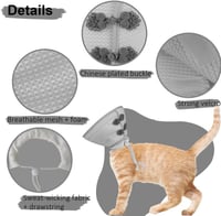 PetSmiler Puha Macska Védőgallér L Méret - Összehajtható Könnyű Tölcsér Nyaköv Nyalás Ellen Műtét Után, Szürke 2
