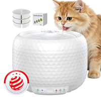 Bezdrôtová fontána pre mačky Petsuper 1,8 l, s batériou 5200 mAh, senzorom, ocenením Red Dot Design, tichým čerpadlom a 3 vymeniteľnými filtrami 1