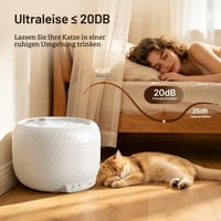 Bezdrôtová fontána pre mačky Petsuper 1,8 l, s batériou 5200 mAh, senzorom, ocenením Red Dot Design, tichým čerpadlom a 3 vymeniteľnými filtrami 7