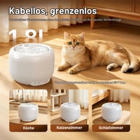 Bezdrôtová fontána pre mačky Petsuper 1,8 l, s batériou 5200 mAh, senzorom, ocenením Red Dot Design, tichým čerpadlom a 3 vymeniteľnými filtrami 4