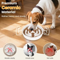 PETTOM Csúszásmentes Kerámia Kutyatál 21cm, Lassú Evés Tál Nagyobb Kutyáknak 4