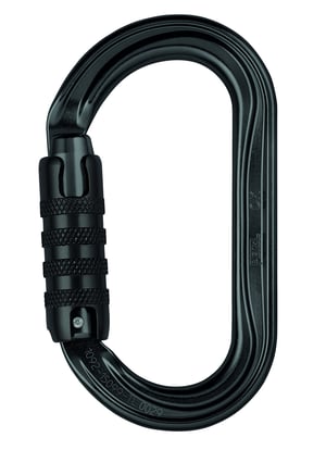 Petzl OK Triact-Lock ovalni karabiner - lagani penjački karabiner za osiguravanje, crni
