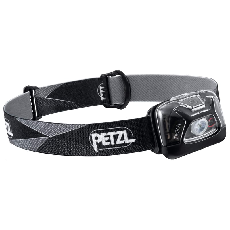 Lanternă frontală Petzl Tikka pentru adulți - neagră, lanternă de drumeție ușoară și compactă pentru cap
