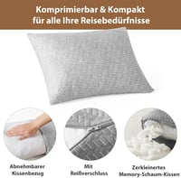 PEUJEW Utazó Memóriahabos Párna Lélegző Puha Autó Kempingezés Repülő 6