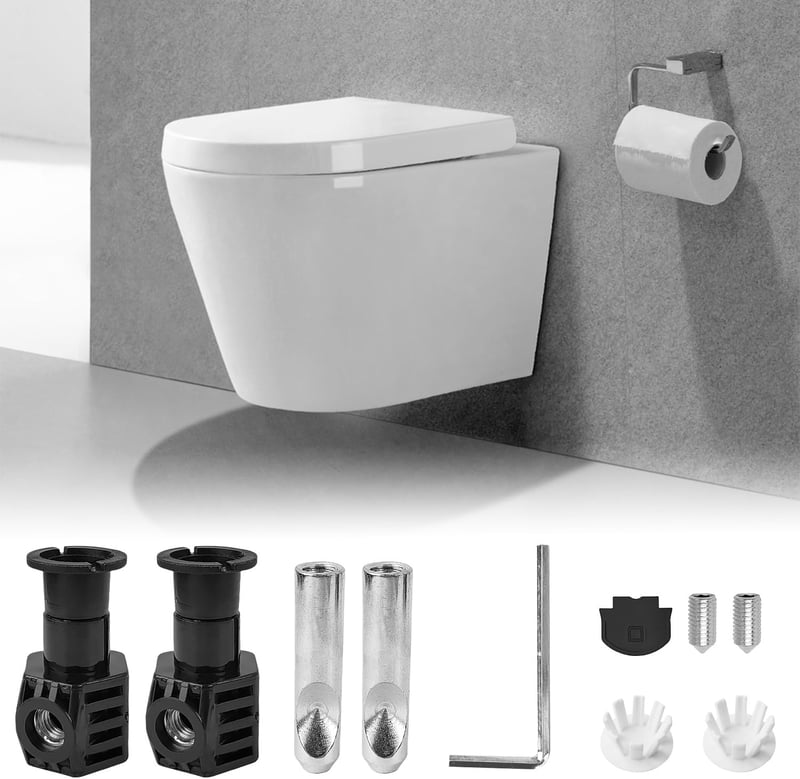 peuqcen Fekete WC Rögzítő Csavar Szett Falra Szerelhető Toalett Felszereléshez