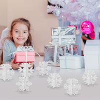 PEUTIER 16 db Fa Hópehely Karácsony Asztal Dekoráció 3D Fehér Díszítés 6