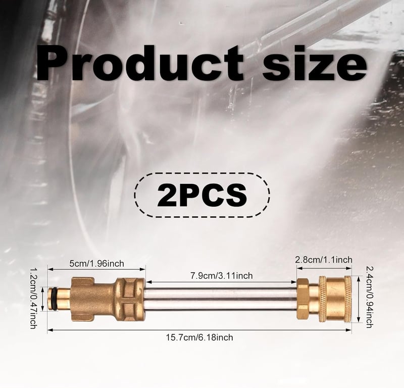 PEUTIER 2 részes nyomásmosó pisztoly adapter 15,4 cm gyorscsatlakozó Greenworks kompatibilis