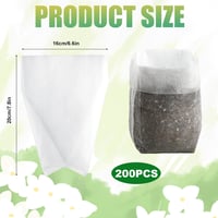 PEUTIER 200 db Biodegradálható Növénytasak 16x20 cm - Légáteresztő Textil Ültetőzsák Zöldségekhez, Virágokhoz, Palántákhoz - Fehér Kertészet 2