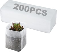 PEUTIER 200 db Biodegradálható Növénytasak 16x20 cm - Légáteresztő Textil Ültetőzsák Zöldségekhez, Virágokhoz, Palántákhoz - Fehér Kertészet 1