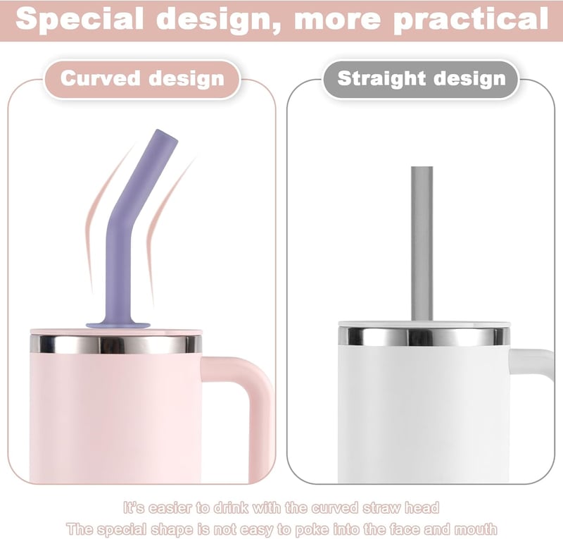 PEUTIER 3db Szilikon Szívószál Hydro Flask 40oz Termoszhoz, BPA-Mentes Újrahasználható Kiegészítő