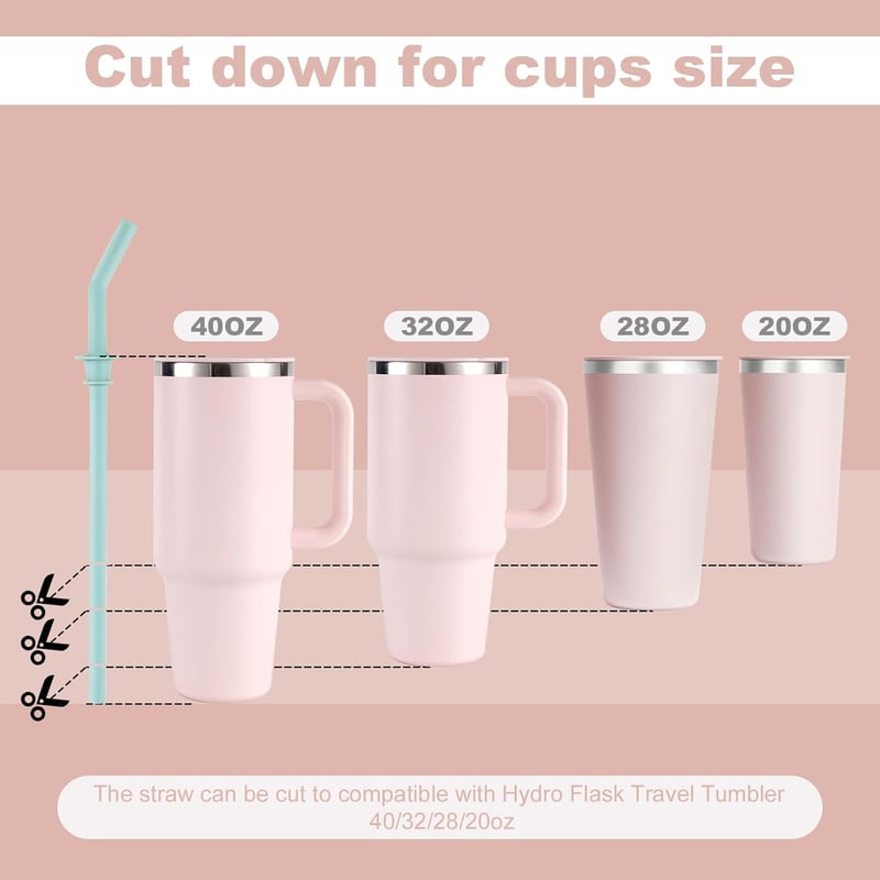 PEUTIER 3db Szilikon Szívószál Hydro Flask 40oz Termoszhoz, BPA-Mentes Újrahasználható Kiegészítő