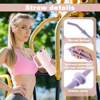 PEUTIER 3db Szilikon Szívószál Hydro Flask 40oz Termoszhoz, BPA-Mentes Újrahasználható Kiegészítő 4