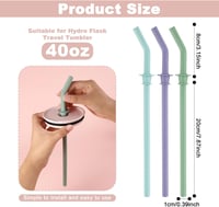 PEUTIER 3db Szilikon Szívószál Hydro Flask 40oz Termoszhoz, BPA-Mentes Újrahasználható Kiegészítő 2