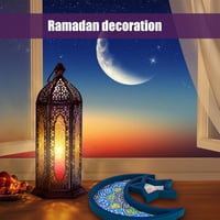 PEUTIER Fa Ramadán Tálca Holddal és Csillaggal, Eid Mubarak Dekoráció 5