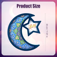PEUTIER Fa Ramadán Tálca Holddal és Csillaggal, Eid Mubarak Dekoráció 2