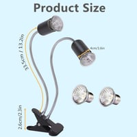 Lampă de terariu cu cap dublu PewinGo pentru reptile, reglabilă, cu 2 becuri halogen de 50W 7