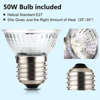 Lampă de terariu cu cap dublu PewinGo pentru reptile, reglabilă, cu 2 becuri halogen de 50W 5