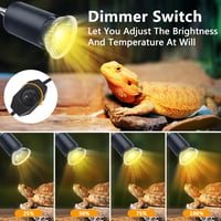Lampă de terariu cu cap dublu PewinGo pentru reptile, reglabilă, cu 2 becuri halogen de 50W 4