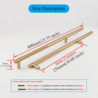 Pexintek Arany Bútorfogantyú Szett - 2 db Modern Szekrényfogantyú 256 mm Távolsággal, Rozsdaálló Alumínium Fiókfogantyú Konyhaszekrényhez 4