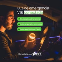 PF LED ONE V16 Vészjelző Lámpa - DGT Jóváhagyott, Geolokációs, Mobilkapcsolattal, Ingyenes Adatforgalommal 2038-ig, Elakadásjelző Háromszége 3