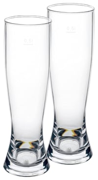 Pfalzkind Premium čaša za pšenično pivo, plastična, nelomljiva, višekratna, 0,5 L, 2 komada, prozirna, periva u perilici posuđa, bez BPA, za kampiranje 3