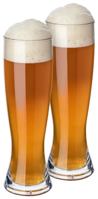 Pfalzkind Premium čaša za pšenično pivo, plastična, nelomljiva, višekratna, 0,5 L, 2 komada, prozirna, periva u perilici posuđa, bez BPA, za kampiranje 1