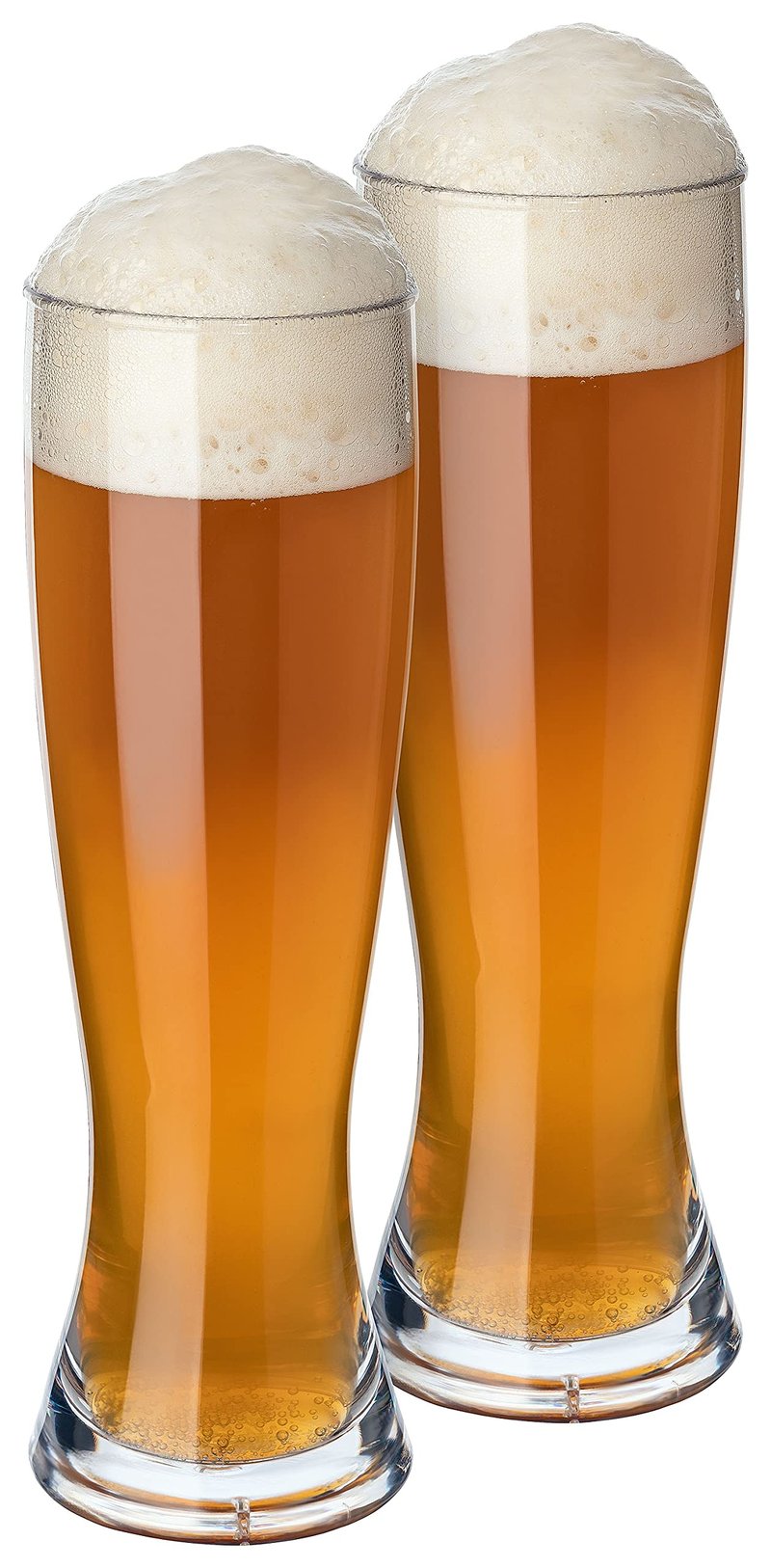 Pfalzkind Premium čaša za pšenično pivo, plastična, nelomljiva, višekratna, 0,5 L, 2 komada, prozirna, periva u perilici posuđa, bez BPA, za kampiranje